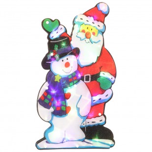  Lightning Sign Santa & Snowman B/0 45x23x2,5-led-mu in Salwa